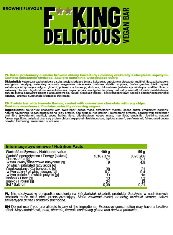 F ** King Delicious Vegan Bar - 55 грама