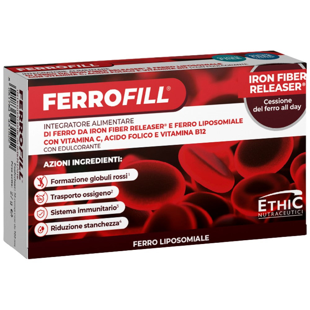 Ferrofill 30 mg | С освобождаване от железни влакна® и липозомно желязо - 30 таблетки