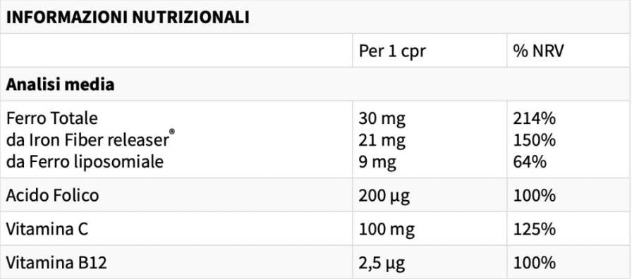 Ferrofill 30 mg | С освобождаване от железни влакна® и липозомно желязо - 30 таблетки