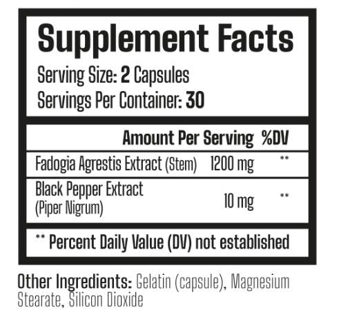 Fadogia Agrestis 600 mg - 60 капсули