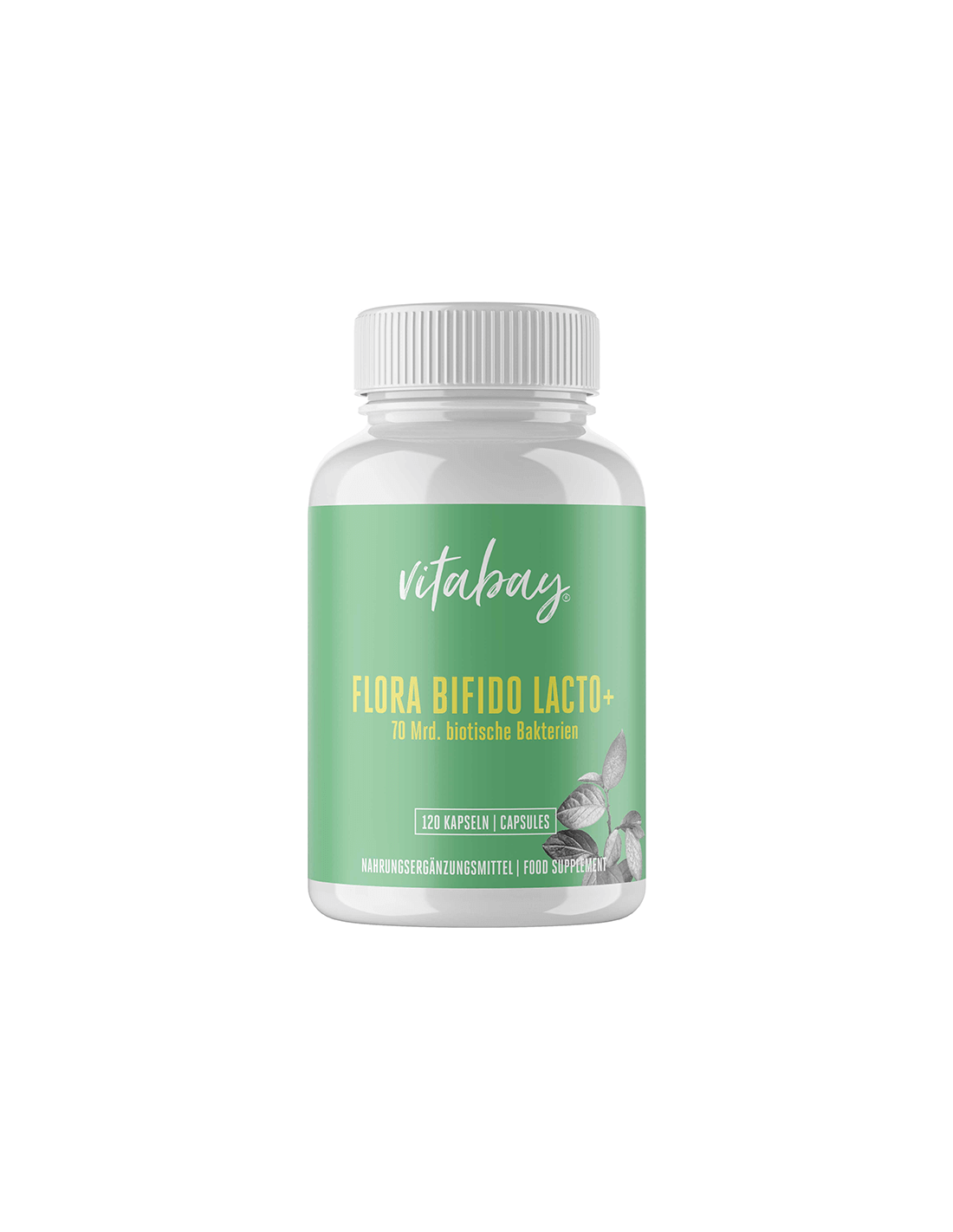Пробиотик + цинк Flora Bifido Lacto + (70 милиарда пробиотици, формула от 14 щама), 120 <tc>Vitabay</tc> Капсули