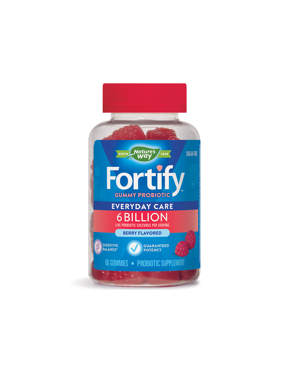 Fortify ™ Gummy Probiotic - Fortify ™ Gummy Probiotic - 6 милиарда активни пробиотици, 60 Nature Way Gel таблетки