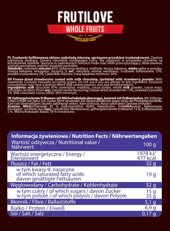 Frutilove | Ягоди в млечен шоколад и ягодов прах - 200 грама