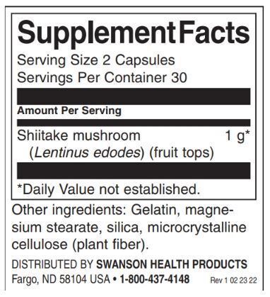 Пълен спектър Shiitake гъба 500 mg - 60 капсули