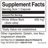 Пълен спектър бял върбов отвор 400 mg / 90 капачки - 0
