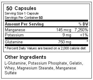 Глутамин 750 mg 100 капсули
