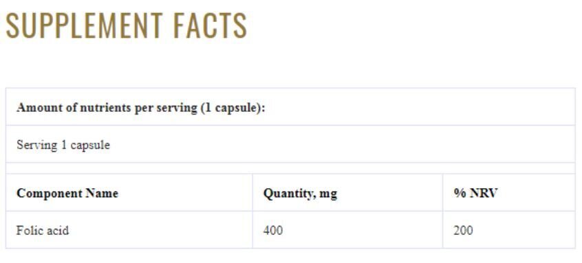 Grassberg фолиева киселина 400 mcg 60 капачки