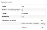 GABA 750mg | С мелатонин 1 mg - 90 капсули