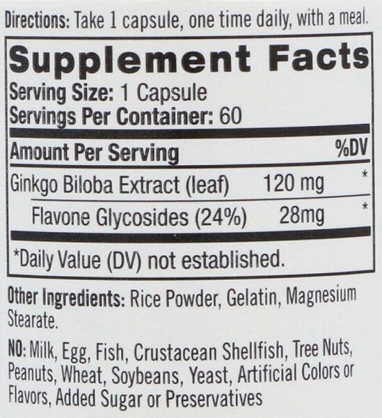 Ginkgo Biloba 120mg. / 60 капачки.