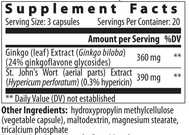 Ginkgo Hypericum - 60 капсули