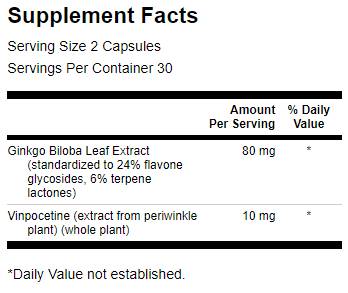 Ginkgo с винпоцетин (стандартизиран) 40 mg - 60 капсули