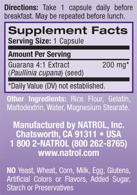 Guarana 200 mg. / 90 капачки.