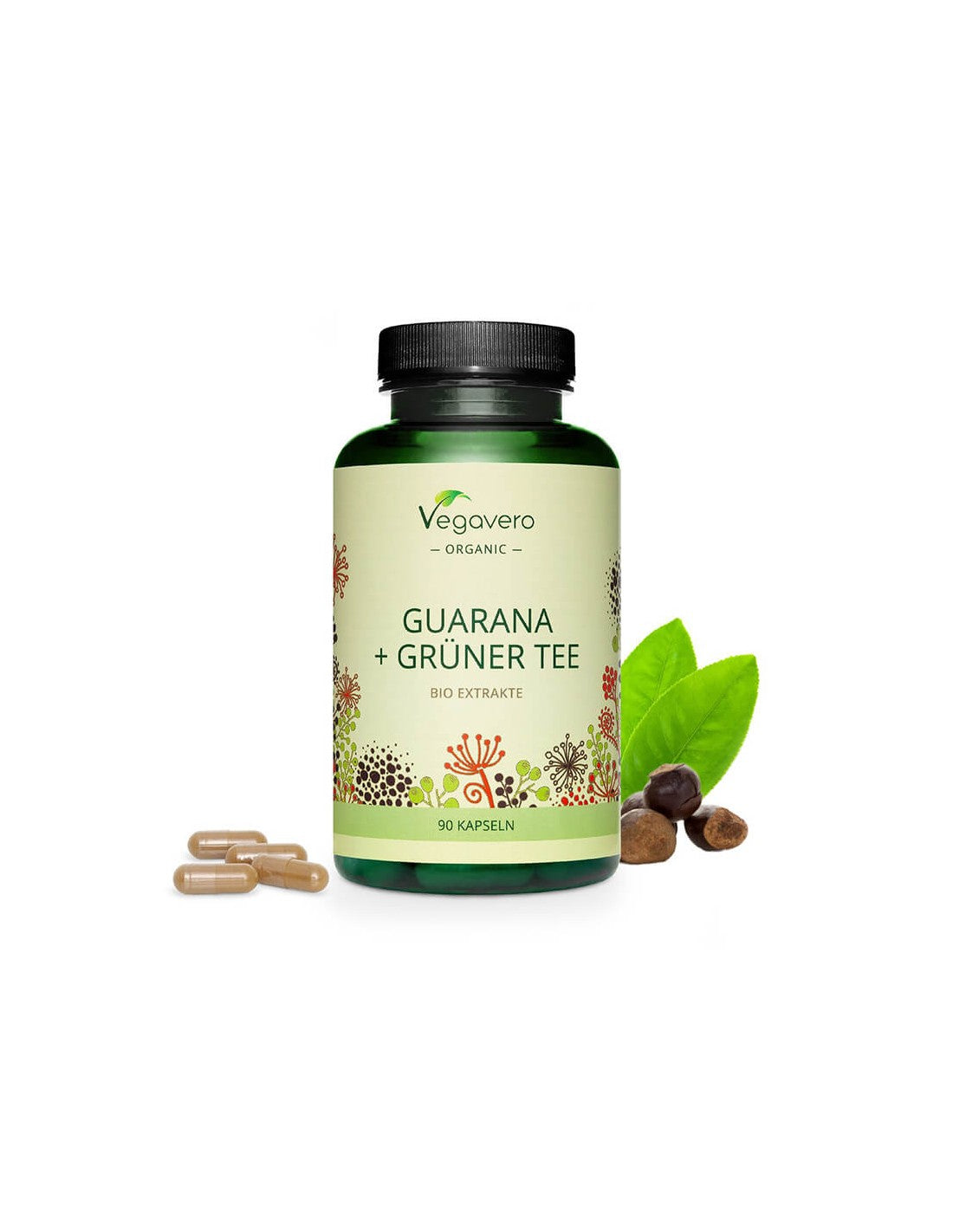 Guarana + Grüner Tee Bio Extrakte - Гуарана и екстракт от зелен чай, 90 <tc>Vegavero</tc> капсули