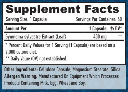 Gymnema Sylvestre Leaf 400mg. / 60 vcaps
