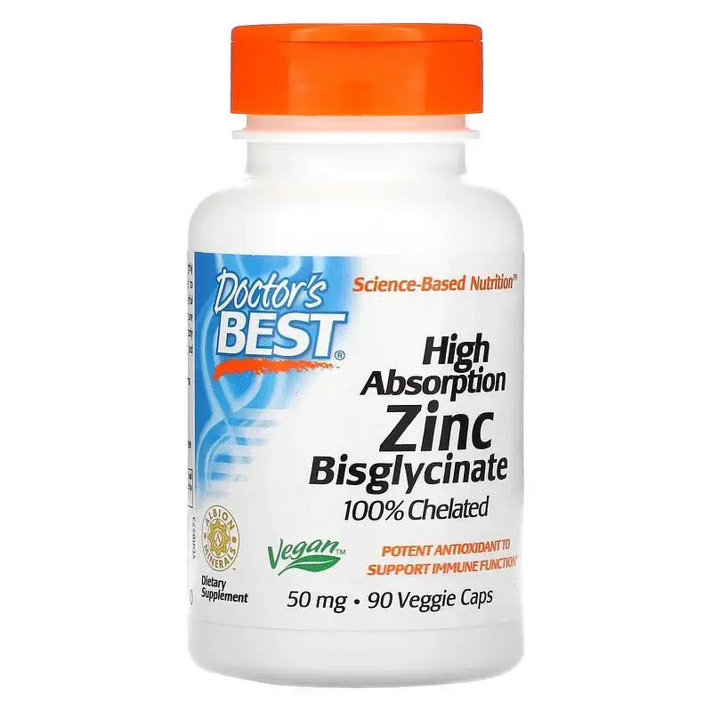 Цинков бисглицинат с висока абсорбция 50 mg, таблетки x 90, <tc>Doctor's Best</tc>
