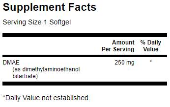 Висока потентност dmae 250 mg 30 гел капсули