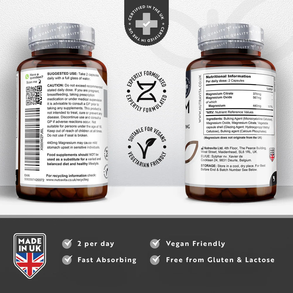 Магнезий 220 mg (двукомпонентна) - 180 капсули