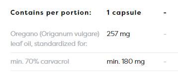 Риган масло 257 mg | 70% Carvacrol - 60 капсули