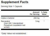 Индол-3-карбинол с ресвератрол 200 mg-60 капсули