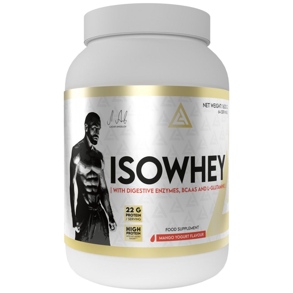 Isowhey | Суроватъчен протеин изолат с храносмилателни ензими, BCAA и глутамин - 1600 грама
