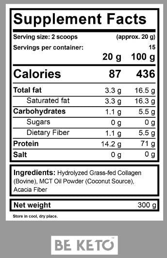 Keto Collagen + MCT прах - 300 грама