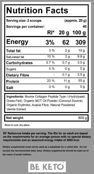 Keto Collagen + MCT прах - 800 грама