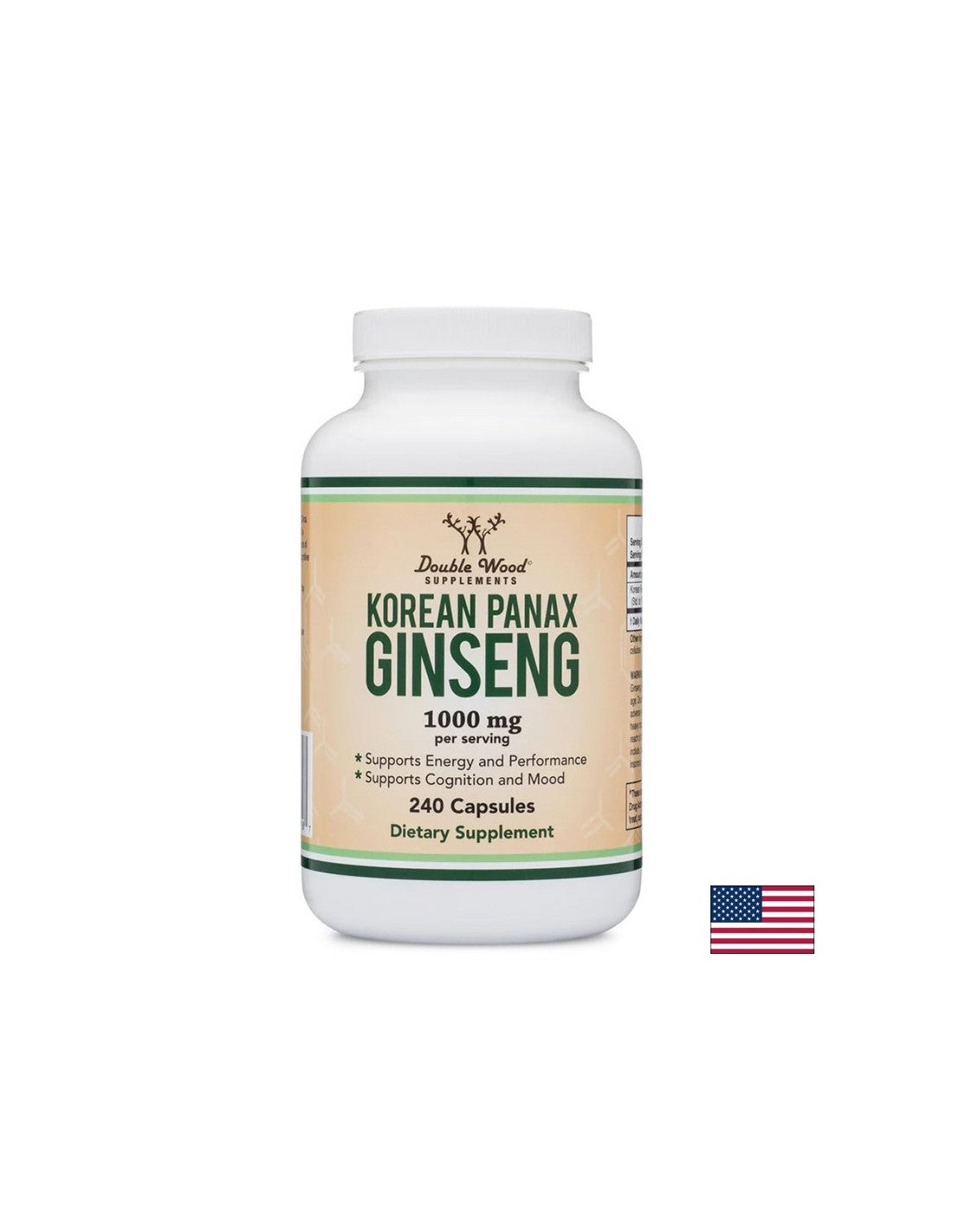 Korean Panax Ginseng - корейски женшен, 240 капсули <tc>Double Wood</tc>