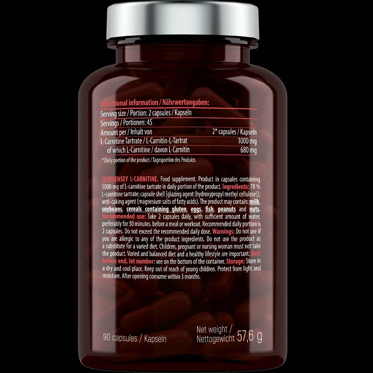 L -карнитин 500 mg - 90 капсули