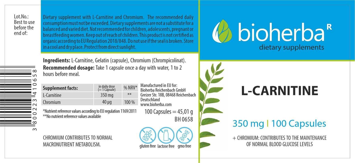 L -карнитин 570 mg - 100 капсули