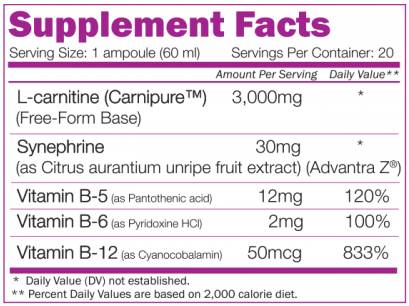 L -карнитин плюс изстрел - 20 x 60 ml