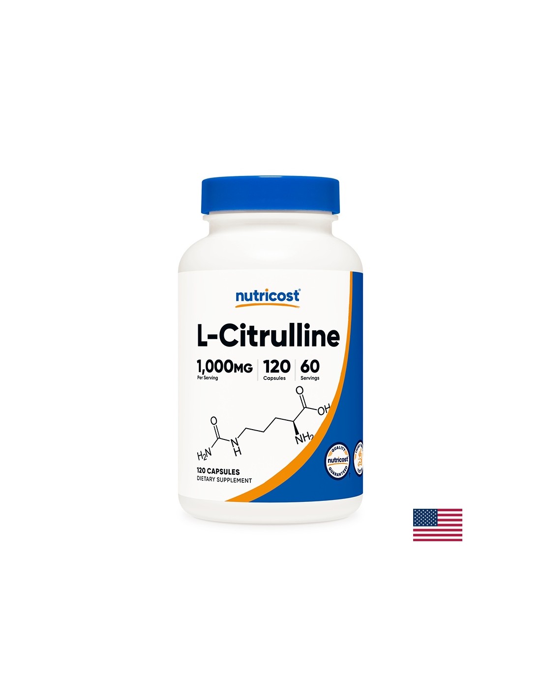 Мускулна маса - L-Citrulline (Л-Цитрулин), 1000 mg/120 капсули <tc>Nutricost</tc>