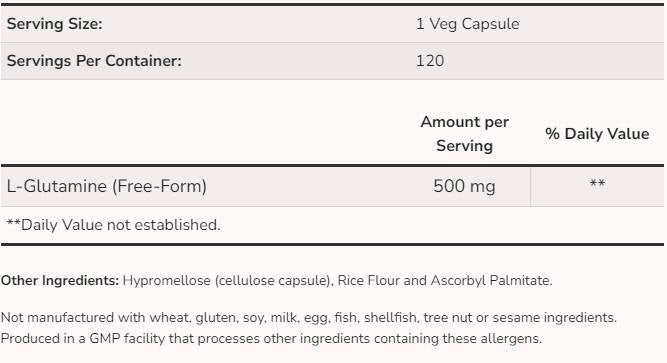 L -глутамин 500 mg - 120 капсули