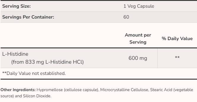 L -хистидин 600 mg - 60 капсули