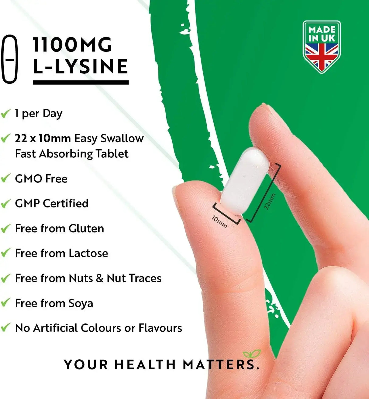 L-Lysine 1100mg 240 вегански таблетки
