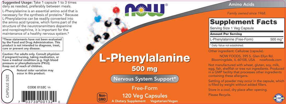 L -фенилаланин 500 mg - 120 капсули