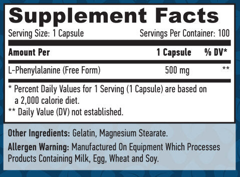 L-фенилаланин 500 mg / 100 капачки