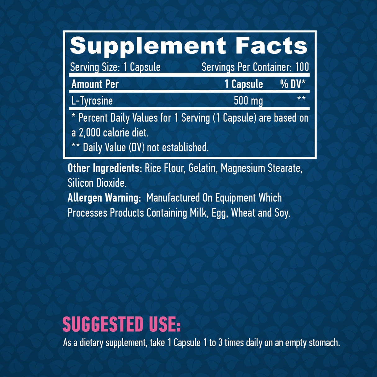L-тирозин 500 mg. / 100 капачки.
