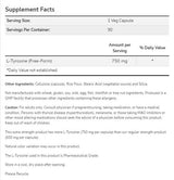 L-тирозин 750 mg | Допълнителна сила - 90 капсули