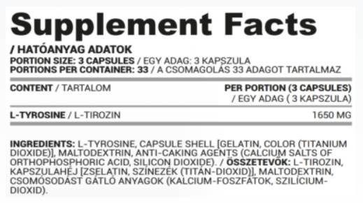L -тирозинови капачки 550 mg - 90 капсули