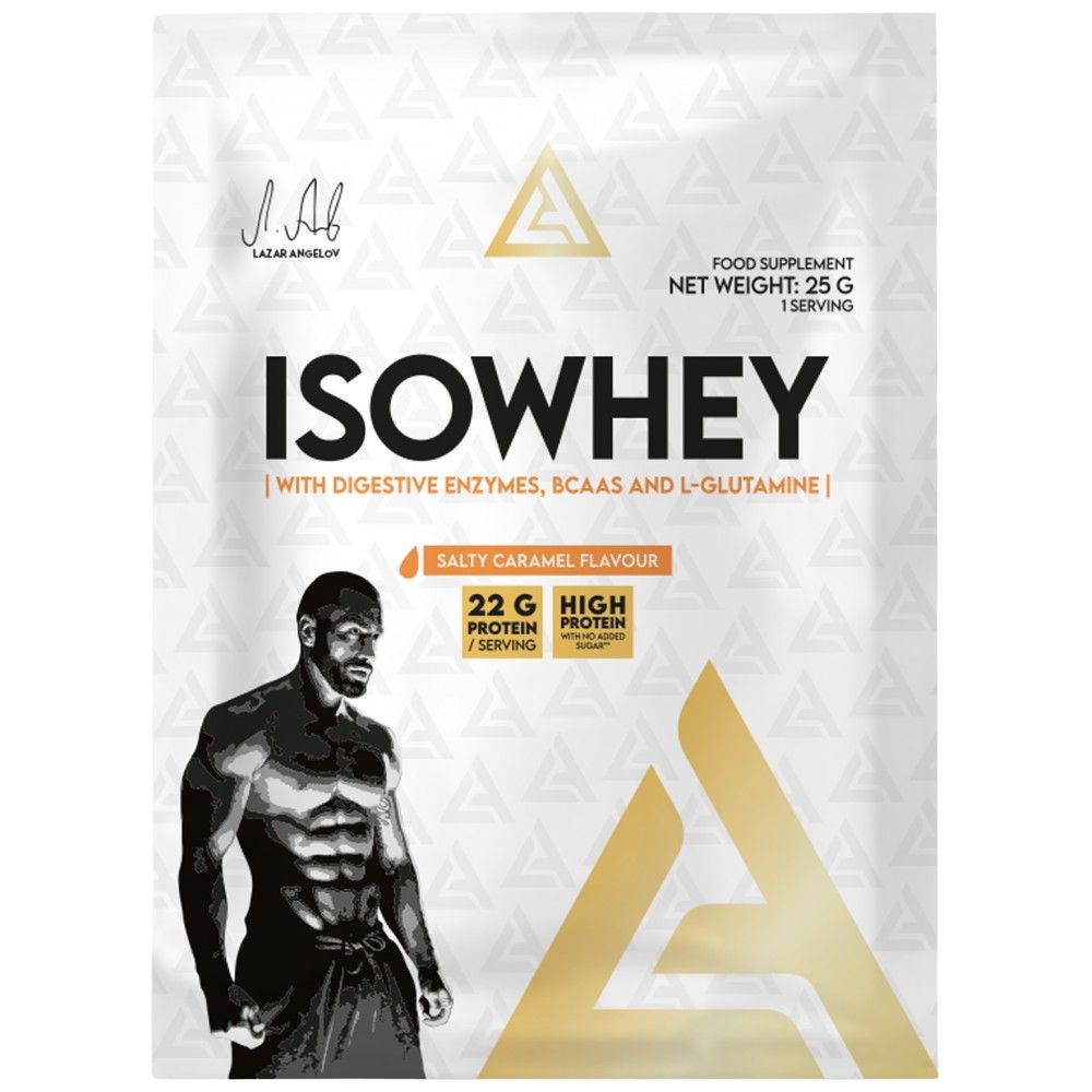 Isowhey | Суроватъчен протеин изолат с храносмилателни ензими, BCAA и глутамин - 25 грама