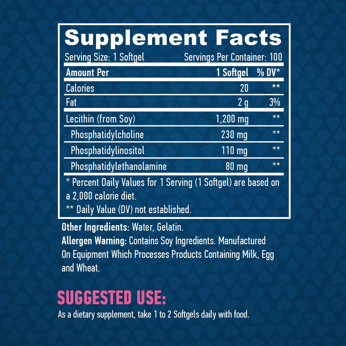 Лецитин 1 200 мг. / 100 Softgels