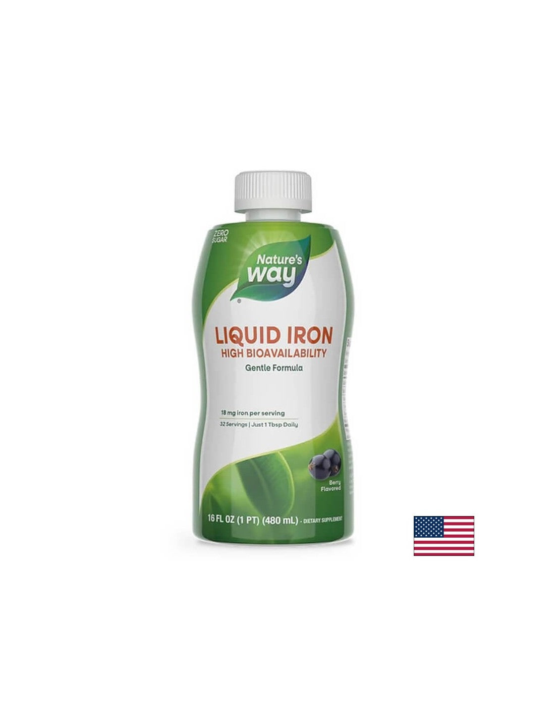 Течно желязо - течно желязо (аромат на боровинки), 480 ml Nature's Way