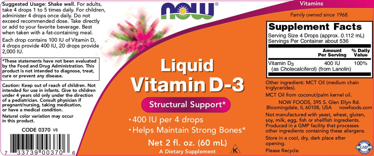 Течен витамин D -3 /100 IU на капка - 60 ml