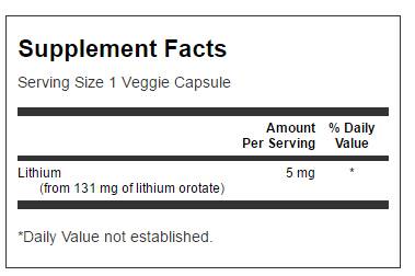 Литиев оротат 5 mg 60 капсули