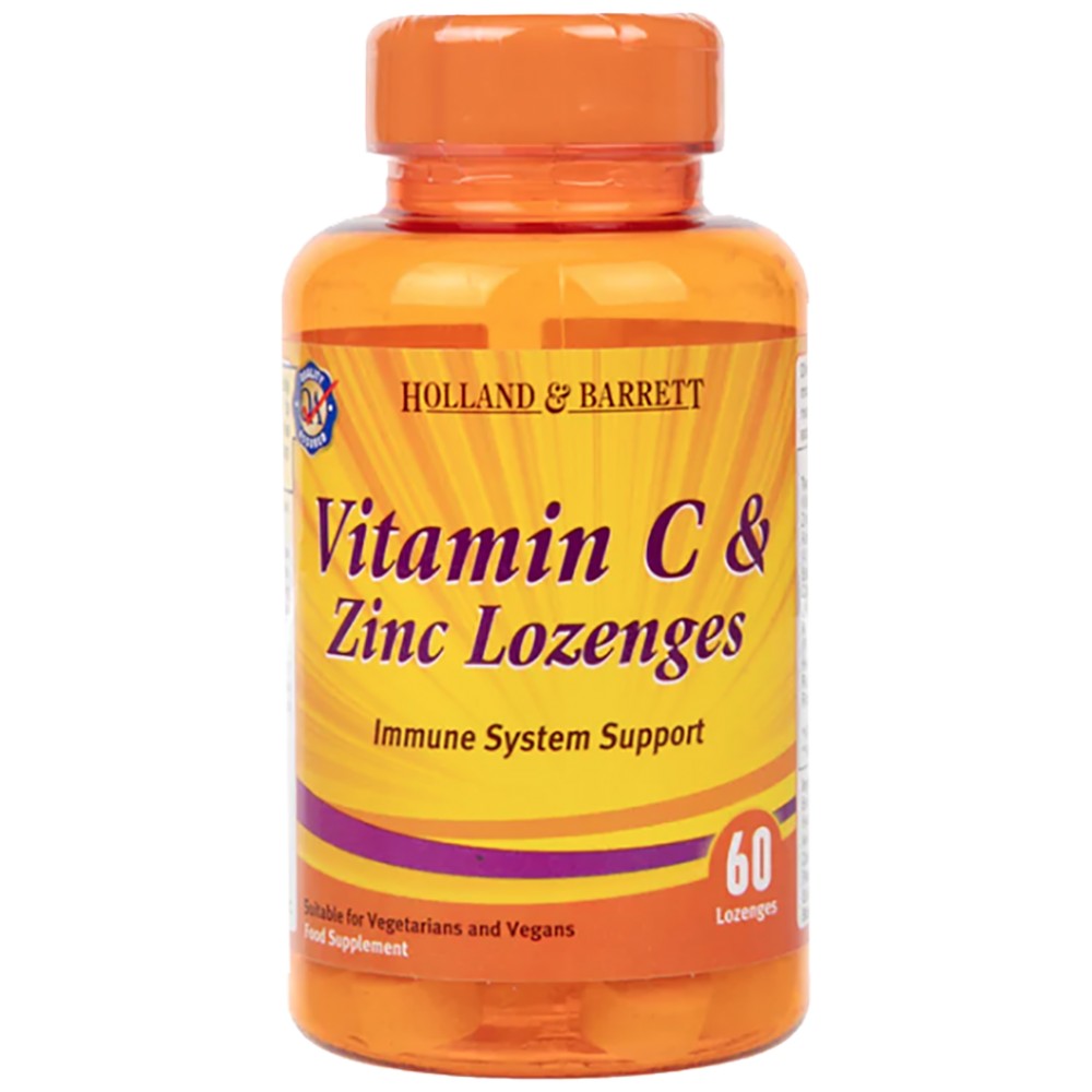 Поддръжка на витамин C & Zinc Lozenges / Имунна система - 60 бонбони