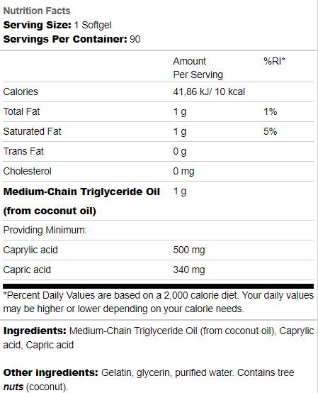 MCT Pure 1000 mg 90 гел капсули