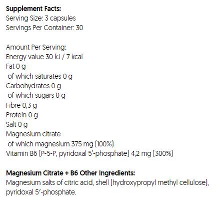 Магнезиев цитрат 375 mg + B6 | P-5-P-90 капсули