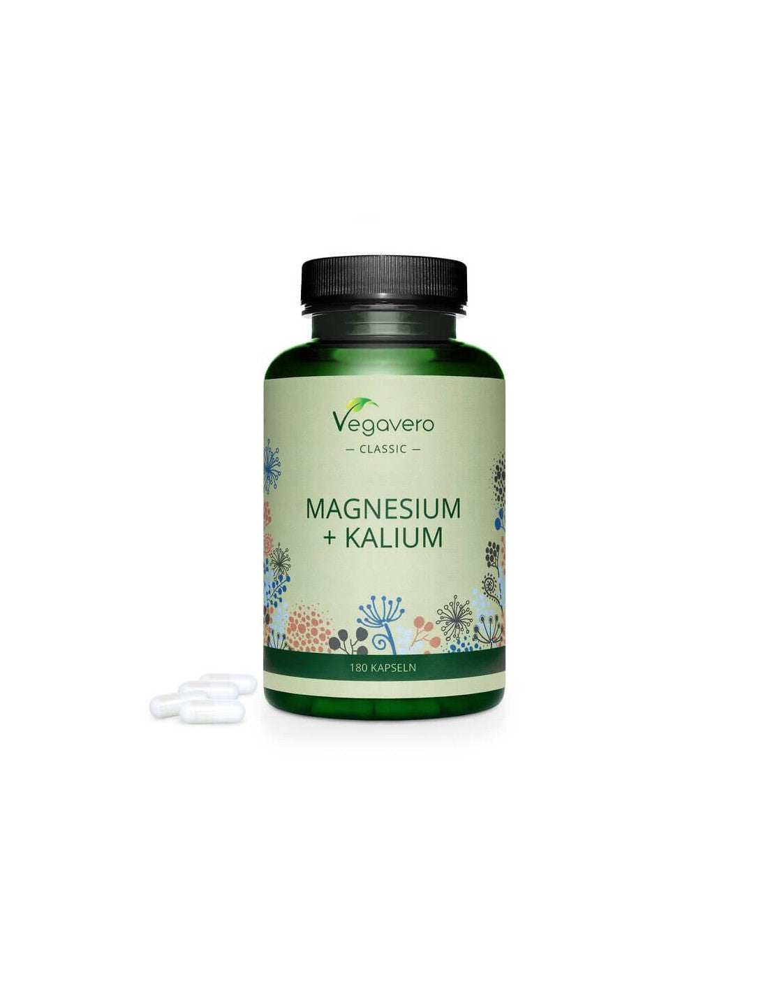 Магнезий + калий, 180 капсули, 100% веган <tc>Vegavero</tc>