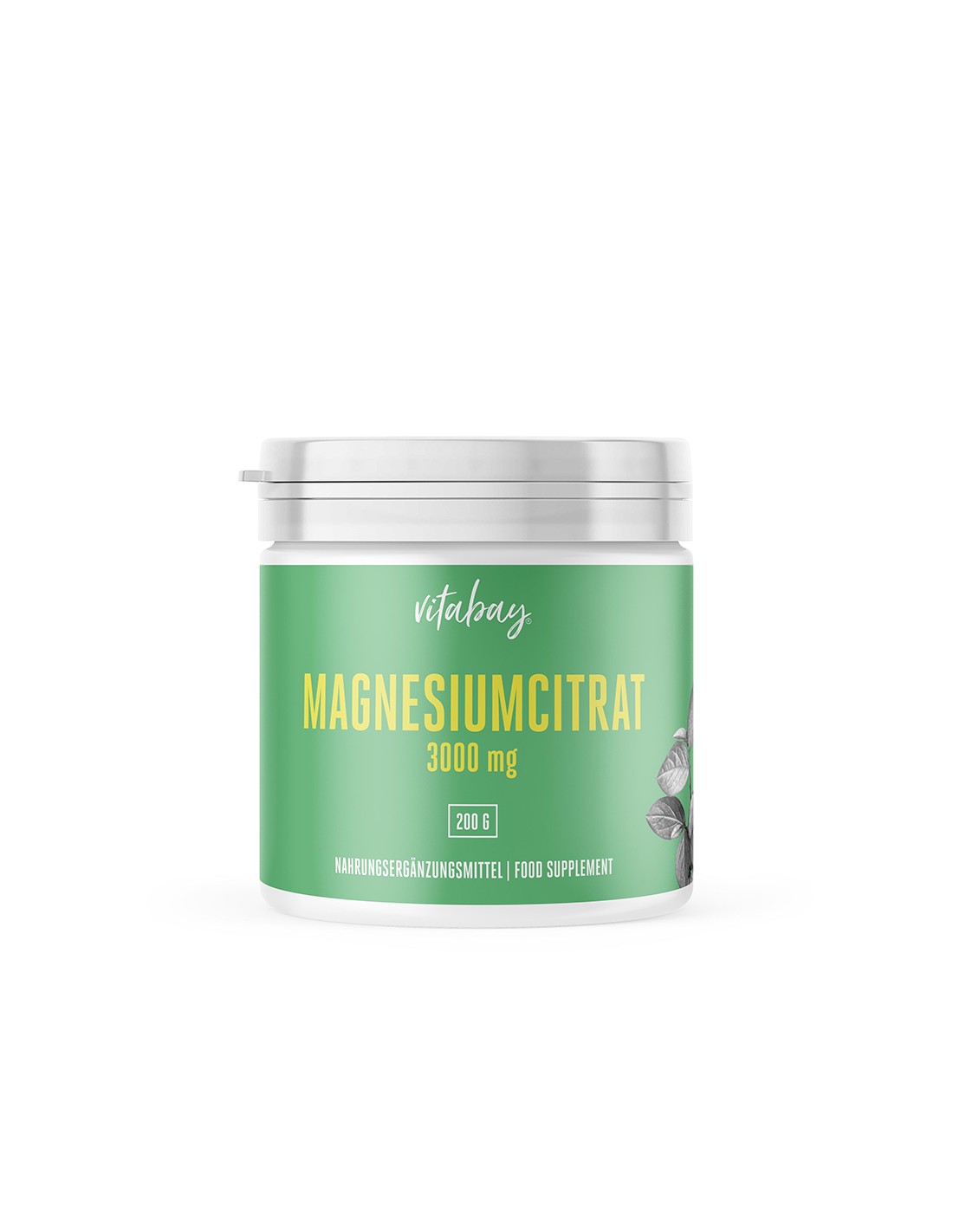 Magnesiumcitrat - Магнезиев цитрат на прах, 100% веган, 200g <tc>Vitabay</tc>