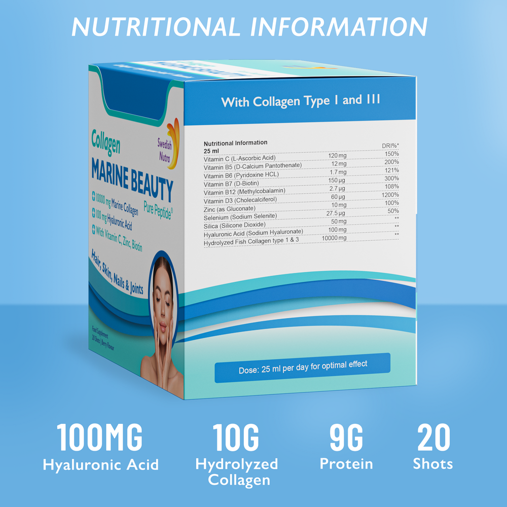 Fish Collagen Marine Beauty 10000 mg с хиалуронова киселина 100 mg /20 x 25 ml /
